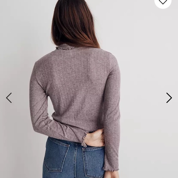 Madewell NWT Ribbed Long-Sleeve Turtleneck Crop Top - Picture 6 of 8